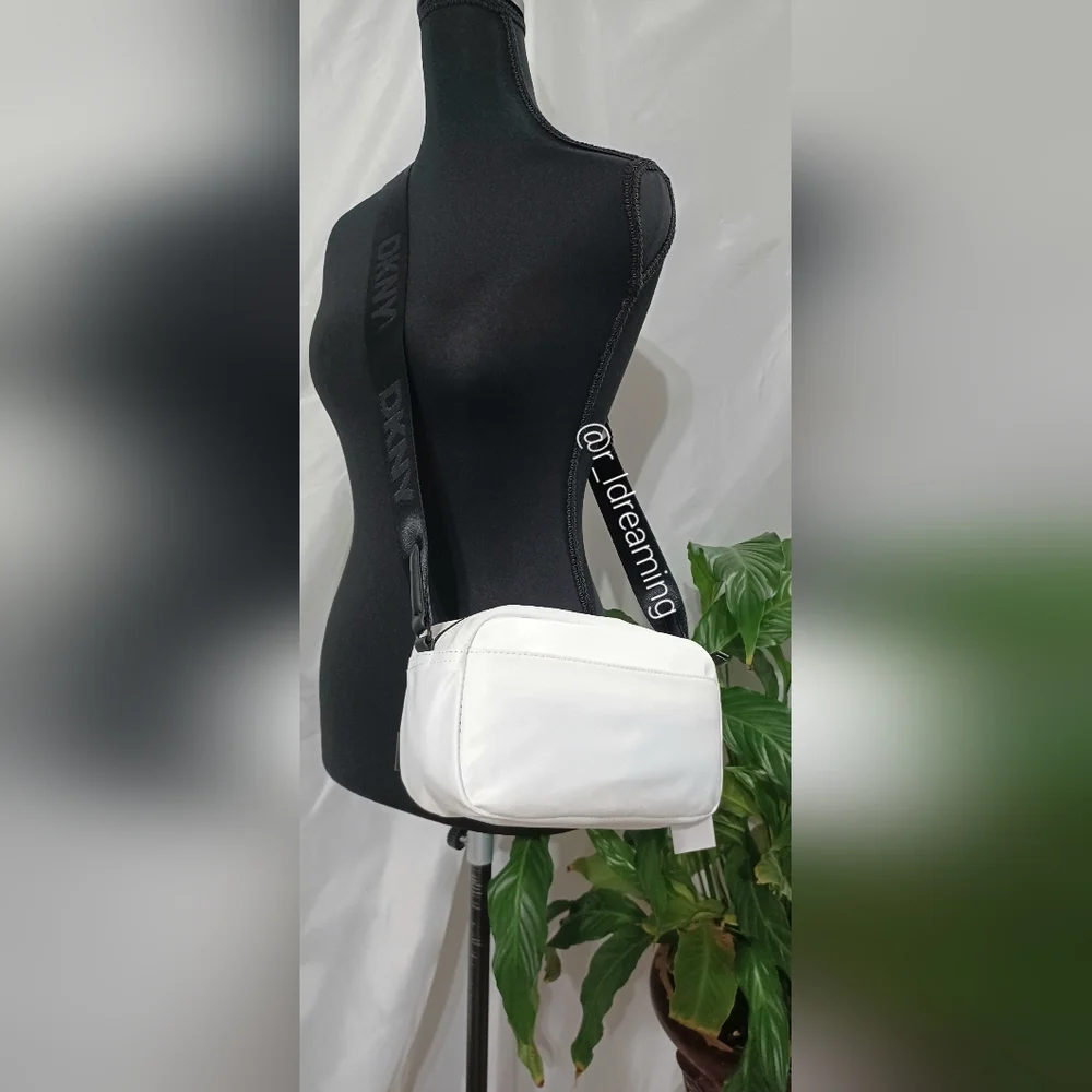 NWT DKNY Camera White and Black Crossbody Bag